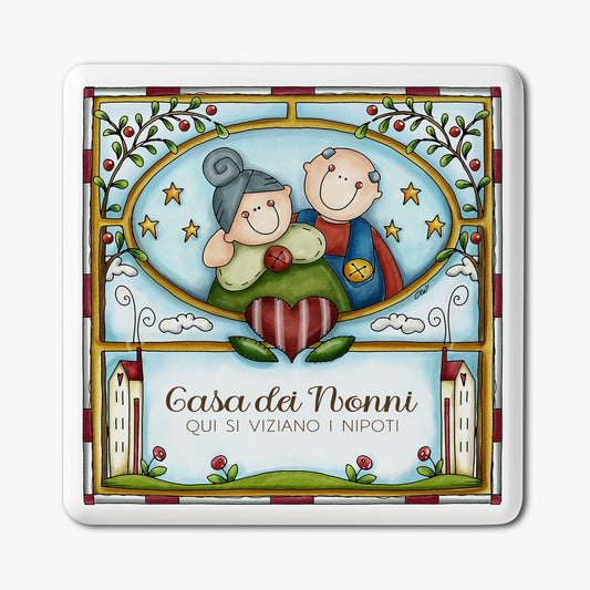 Formella "Casa dei nonni" 12x12