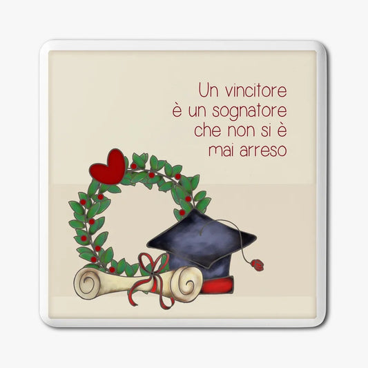 Formella in legno "Laurea" 12x12