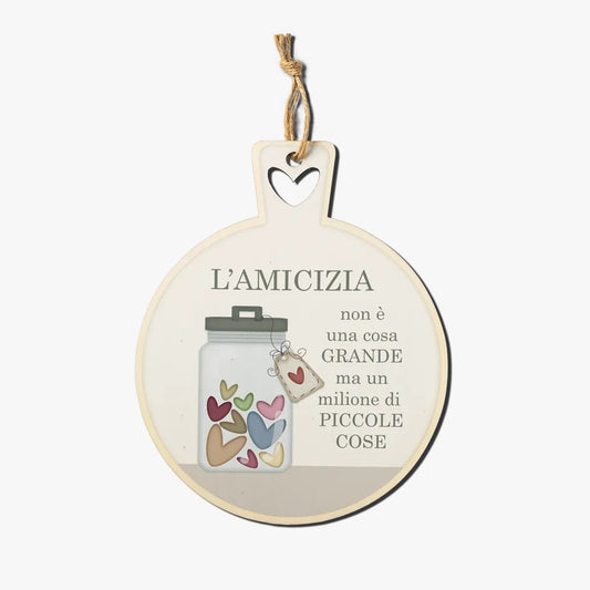 Sottopentola in legno 21x25,5cm "L'amicizia"