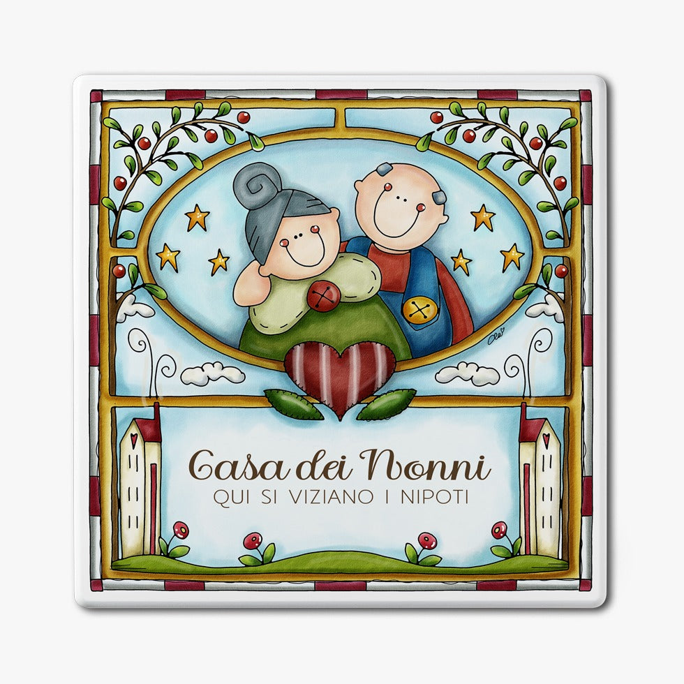 Formella grande "Casa dei nonni" 25X25!